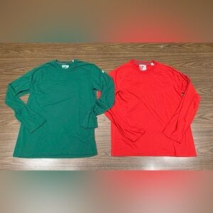 Adidas Red and Green Ultimate Tee lot of 2 Shirts Mens Size Large